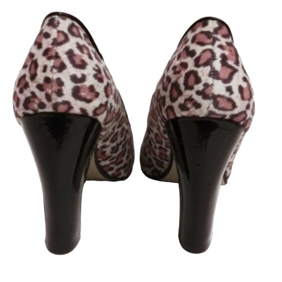 Vintage Leopard Pattern Heels, SZ 9m Chunky Heel, Fall Winter Pump, High Heels - Picture 4 of 9